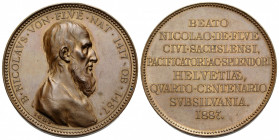 Obwalden
 Bronzemedaille / Bronze medal 1887. 44.8 mm. auf den 400. Todestag von Niklaus von Flüe. 400th anniversary of the death of Saint Nicholas o...