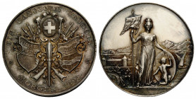 Waadt / Vaud Kanton
 Silbermedaille / Silver medal 1891. 45.4 mm. Silber / Silver. Schützenmedaille / Shooting medal. TIR CANTONAL VAUDOISE, MORGES 1...