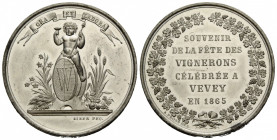 Waadt / Vaud
 Zinnmedaille / Tin medal 1865. 42.1 mm. Fête des Vignerons / Fest der Winzer / Winegrowers' Festival. Lavanchy 186. 27.80 g. Sehr schön...