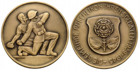 Zürich / Zurich
 Bronzemedaille / Bronze medal o. J. / ND. 50.1 mm. Vs. Zwei Soldaten mit je einer Handgranate / Two soldiers with one hand grenade e...