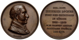 Zürich / Zurich
 Bronzemedaille / Bronze medal 1860. 45 mm. Portrait Heinrich Locher. F. ABERLI., Rv. MED. DOCT. HEINRICH LOCHER PROF. DER CHIRURGIE ...