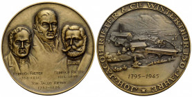 Zürich / Zurich
 Bronzemedaille / Bronze medal 1945. 59.9 mm. HEINRICH RIETER 1788-1851, JOH. JACOB RIETER 1762-1826, HEINRICH RIETER 1814-1889. Rv. ...