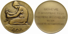 Eidgenossenschaft / Confederation
 Bronzemedaille / Bronze medal o. J. / ND. 49.8 mm. Vs. PAX. Sitzende Frau mit kleinem Baum in Hand / Obv. Sitting ...