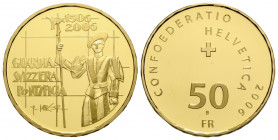 Eidgenossenschaft / Confederation Gedenkmünzen / Commemorative coins
 50 Franken / Francs 2006 Bern. 25 mm. Gold 0.900. Offizielle Gedenkmünze / Swit...
