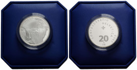 Eidgenossenschaft / Confederation Gedenkmünzen / Commemorative coins
 20 Franken 2007 Bern. 33.0 mm. Silber / Silver 0.835. 100 Jahre Schweizerische ...