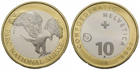 Eidgenossenschaft / Confederation Proben / Patterns
 10 Franken 2008 Bern. 33.0 mm. CU-Al / Ni. Gedenkmünze Nationalpark-Adler / Commemorative coin G...