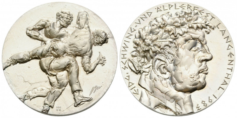 Medaillen / Medals
 Silbermedaille / Silver Medal 1982. 33.0 mm. von Hans Erni ...