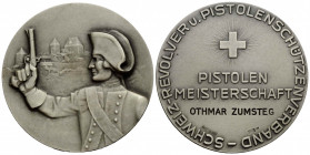 Schützentaler & Schützenmedaillen / Shooting talers & Shooting medals
 Silbermedaille / Silver medal o. J. / ND. 45 mm. Silber / Silver 0.925. Vs. Ma...