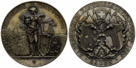 Schützentaler & Schützenmedaillen / Shooting talers & Shooting medals Aargau / Argovia
 Silbermedaille / Silver medal 1896. 45.2 mm. Aargauisches Kan...