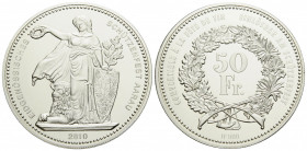 Schützentaler & Schützenmedaillen / Shooting talers & Shooting medals Aargau / Argovia
 50 Franken / 50 Francs 2010. 37 mm. Silber / Silver 0.900. Sc...