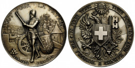 Schützentaler & Schützenmedaillen / Shooting talers & Shooting medals Genf / Geneva / Genève
 Silbermedaille / Silver medal 1887. 45.2 mm. Genève. Ti...