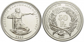 Schützentaler & Schützenmedaillen / Shooting talers & Shooting medals Luzern / Lucerne
 50 Franken / 50 Francs 2007. 37 mm. Silber / Silver 0.900. Sc...