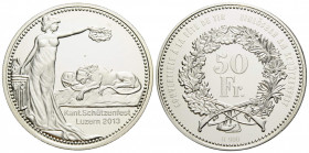 Schützentaler & Schützenmedaillen / Shooting talers & Shooting medals Luzern / Lucerne
 50 Franken / 50 Francs 2013. 37 mm. Silber / Silver 0.900. Sc...