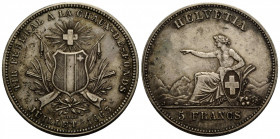 Schützentaler & Schützenmedaillen / Shooting talers & Shooting medals Neuenburg / Neuchâtel
 5 Franken / 5 Francs 1863. Bern. 37 mm. Schützentaler / ...