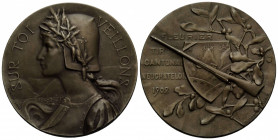 Schützentaler & Schützenmedaillen / Shooting talers & Shooting medals Neuenburg / Neuchâtel
 Silbermedaille / Silver medal 1902. 44.4 mm. Mattiert / ...