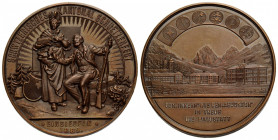 Schützentaler & Schützenmedaillen / Shooting talers & Shooting medals Schwyz
 Kupfermedaille / Copper medal 1889. 45.9 mm. Einsiedeln. Schwyzerisches...