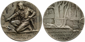 Schützentaler & Schützenmedaillen / Shooting talers & Shooting medals Schwyz
 Silbermedaille / Silver medal 1902 45.0 mm. Küssnacht. Schwyzerisches K...