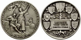 Schützentaler & Schützenmedaillen / Shooting talers & Shooting medals Schwyz
 Silbermedaille / Silver medal 1960. 50.0 mm. Lachen. Schwyzerisch-kanto...