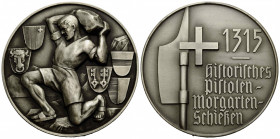 Schützentaler & Schützenmedaillen / Shooting talers & Shooting medals Zug
 Versilberte Bronzemedaille / Silvered bronze medal o. J. / ND. 50 mm. (um ...