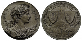 Schützentaler & Schützenmedaillen / Shooting talers & Shooting medals Zürich / Zurich
 Silbermedaille / Silver medal 1906. 23.2 mm. Rüti. Zürcher Kan...