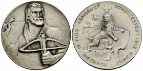 Schützentaler & Schützenmedaillen / Shooting talers & Shooting medals Zürich / Zurich
 Versilberte Bronzemedaille / Silvered bronze medal 1912. 40 mm...