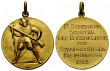 Schützentaler & Schützenmedaillen / Shooting talers & Shooting medals Zürich / Zurich
 Goldmedaille / Gold medal 1928 24.9 mm. Neumünster. Standschüt...