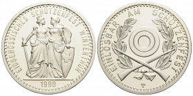 Schützentaler & Schützenmedaillen / Shooting talers & Shooting medals Zürich / Zurich
 50 Franken (auf dem Rand) / 50 Francs (on edge) 1990. 37 mm. S...