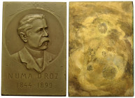 Sonstiges
 52.8 mm x 31.1 mm. Plakette / Bagde. NUMA DROZ 1844-1899. Schweizer Bundesrat 1876-1892 / Swiss Federal Council 1876-1892. 40.50 g. Sehr s...