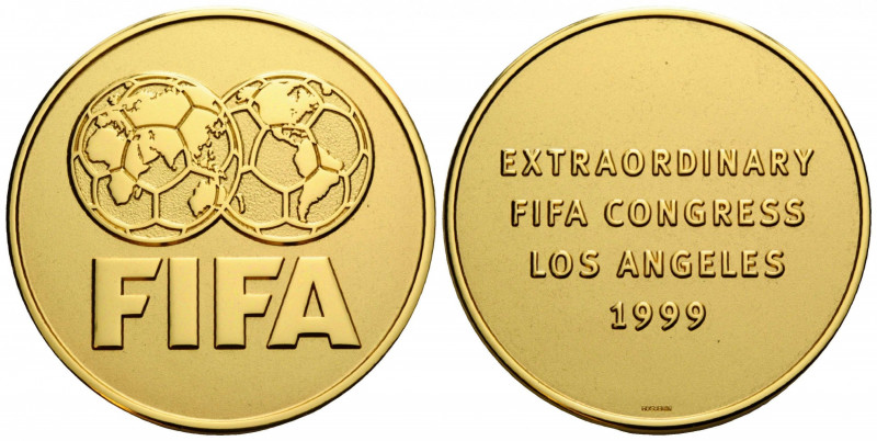 Los Angeles
 Vergoldete Kupfer-Nickel-Zinkmedaille / Gilt copper-nickel-zinc me...