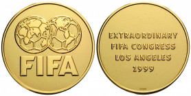 Los Angeles
 Vergoldete Kupfer-Nickel-Zinkmedaille / Gilt copper-nickel-zinc medal 1999. 50.1 mm. FIFA. Fédération Internationale de Football Associa...