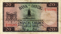 Danzig
Bank von Danzig 20 Gulden 1932. Ausgabe / Issue 2.01.1932. Pick P. 60. Schön / Fine.
