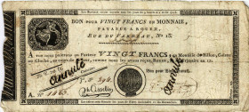Frankreich 3. Republik (1870-1940)
Banque de France 20 Francs AN12. 100 Francs. Caisse d'exange des monnaies a Rouen. Pick P. 46, 52. Expl. 2. Sehr s...