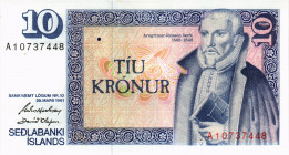 Island Republik
Sedlabanki Islands 10 Kronur / Kronen ( Icelandic crown ) 1961. Lot 1961 und später. 10 Kronen vom 29. März 1961. 50 Kronen vom 29. M...