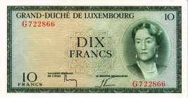 Luxemburg Grossherzogtum
 10 Francs o. J. / ND. 20 Francs o. J. / ND., 100 Francs 18. Sept. 1963. 3 Expl. Neu, fast FDC / New, about uncirculated
