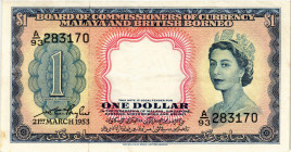 Malaya und British Borneo Britische Administration
Board of Commissioners of Currency 1 Dollar 1953. Lot 1 Dollar 21.3.1953, 5 Dollars, 10 Dollars. P...