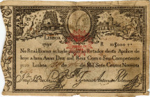 Portugal Königreich
Pedro IV 10000 Reis 1798 (1826). 10 Mil Reis. Pedro IV. Lisboa 1798. Pick P. 28. Kleine Papierverluste, sehr schön / Small paper ...