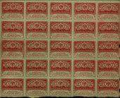 Russland Zarenzeit bis 1917
State Credit Notes 40 Rubel o. J. / ND. Bogen zu 25 Expl. / Printed sheet of 25 Expls. Kleine Papier Verluste, sehr schön...