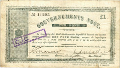 Südafrika Burenkrieg
Green Point Kriegsgefangenen Camp 1 Pound 1900. GOUVERNEMENTS NOOT, EEN POND, VIJF POND Sterling, Pretoria, 28.05.1900. Pick P. ...