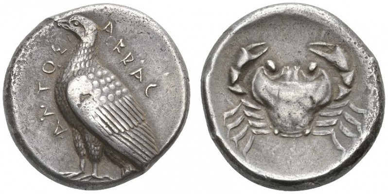 CLASSICAL COINS 
 SICILY 
 ACRAGAS 
 Tetradrachm, about 480-460 BC. AR 17.28 ...