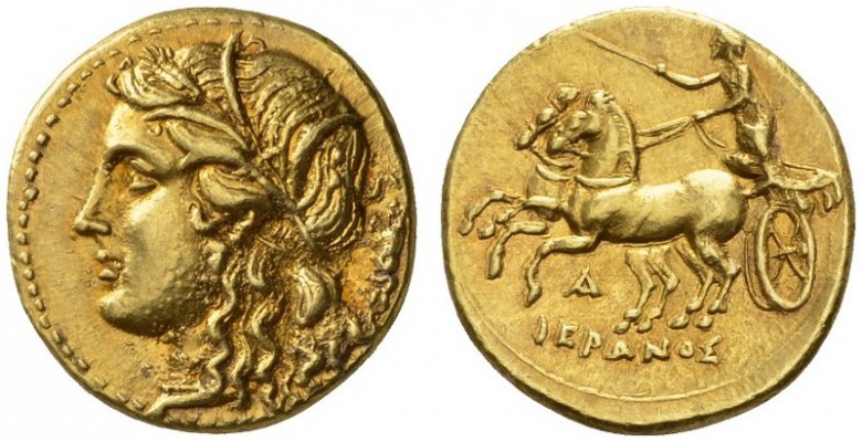 CLASSICAL COINS 
 SICILY 
 SYRACUSE 
 Hieron II, 275-215 BC. Decadrachm, gold...