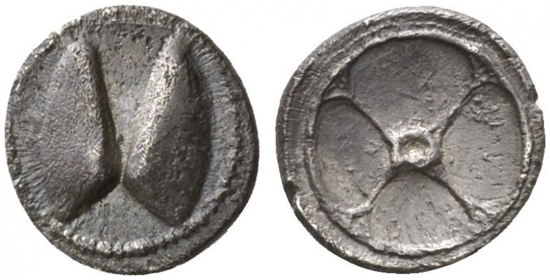 CLASSICAL COINS 
 SICILY 
 CAMARINA 
 Litra, about 480-450 BC. AR 0.60 g. Ope...