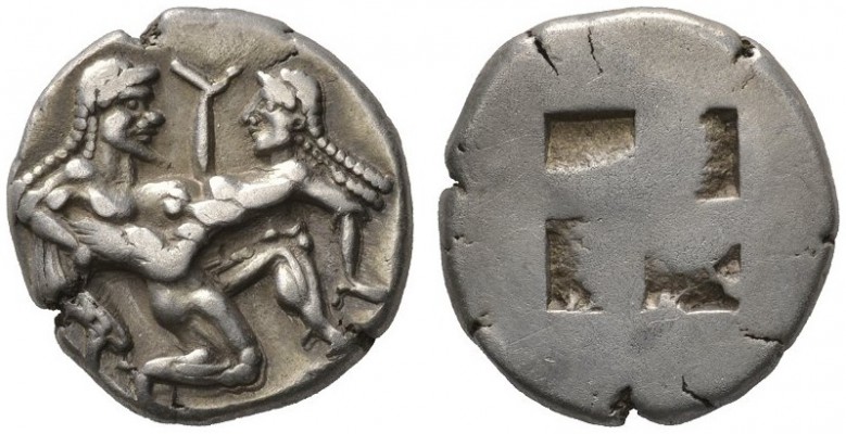 CLASSICAL COINS 
 ISLANDS OFF THRACE 
 Stater, about 540-520 BC. AR 9.33 g. Nu...