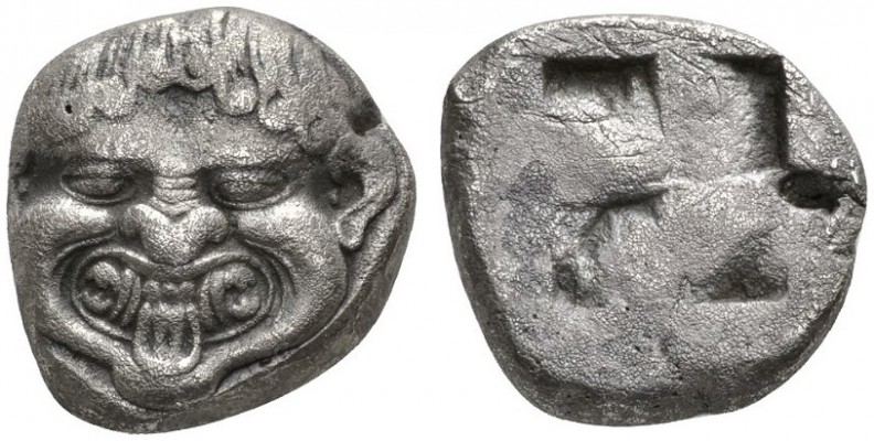 CLASSICAL COINS 
 MACEDONIA 
 NEAPOLIS 
 Stater, about 500 BC. AR 9.93 g. Fac...