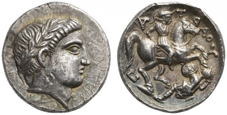 CLASSICAL COINS 
 KINGS OF PAEONIA 
 PATRAOS, king about 340-315 BC. Tetradrac...