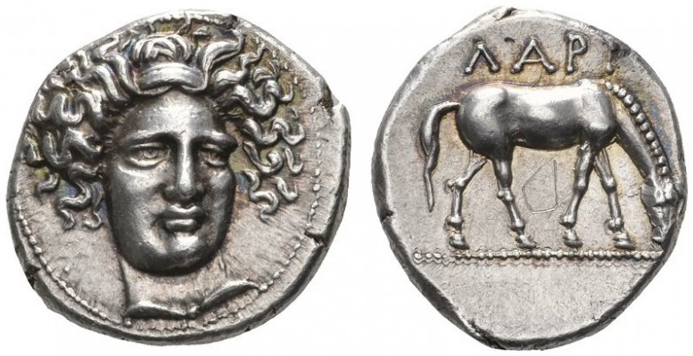 CLASSICAL COINS 
 THESSALY 
 LARISSA 
 Drachm, about 390-360 BC. AR 6.06 g. F...