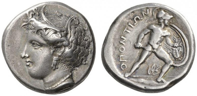 CLASSICAL COINS 
 LOCRIS 
 LOCRI OPUNTII 
 Stater, about 350-340 BC. AR 12.13...