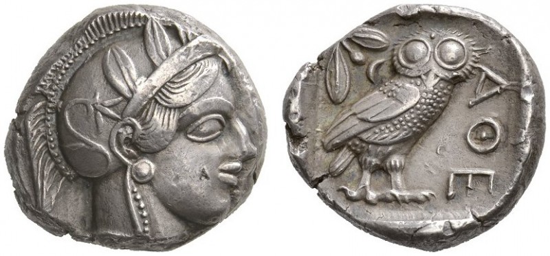 CLASSICAL COINS 
 ATTICA 
 ATHENS 
 Tetradrachm, about 435-425 BC. AR 17.10 g...
