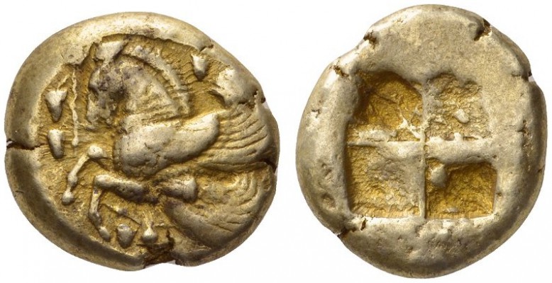 CLASSICAL COINS 
 MYSIA 
 LAMPSACUS 
 Stater, electrum, about 480-450 BC. EL ...