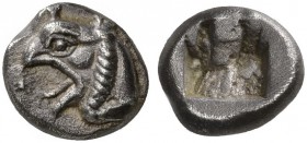 CLASSICAL COINS 
 IONIA 
 PHOCAEA 
 Diobol, about 525-480 BC. AR 1.62 g. Head of griffin l. Rev. Incuse square. Traité pl. XIII,14. SNG Keckman 300...