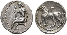 CLASSICAL COINS 
 BABYLONIA 
 BABYLON 
 Tetradrachm, struck under Alexander the Gr. , about 328-323 BC. AR 17.19 g. Baal, wearing himation, seated ...